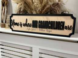 Home Is Where My Grandkids Are -Street Sign 3D Look Personalised Wall Mount -New Style - Decor Upto 12 Names Laser Cut Home - thumbnail 1