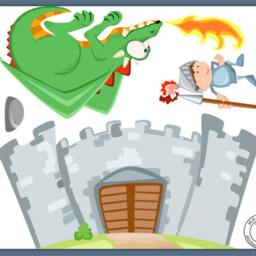 "Wall Sticker ""Knight, Castle & Dragon" - thumbnail 3