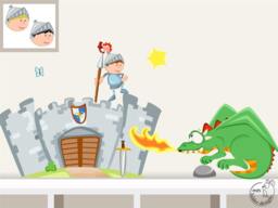 "Wall Sticker ""Knight, Castle & Dragon" - thumbnail 1