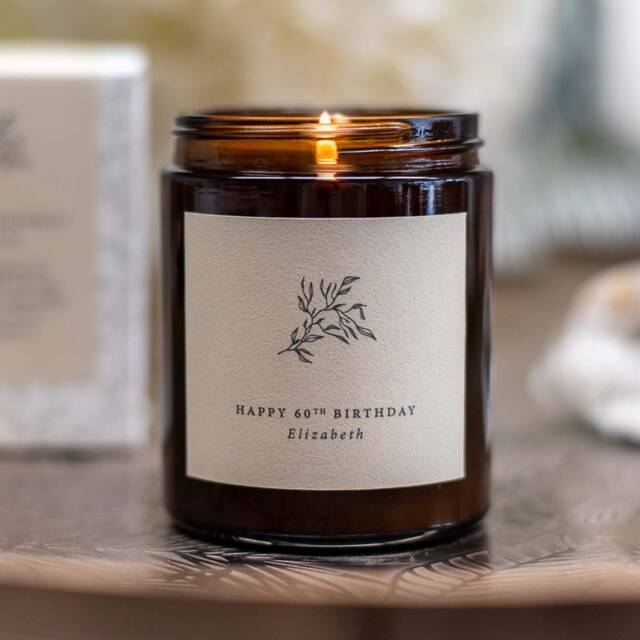 Personalised 60Th Birthday Candle - Thoughtful, Unique, Gift For Her - image 1