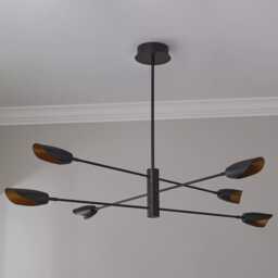1950'smid Century 6 Light Celling Flush Mount Fixture Pendant Cosmic Duo Regolith Modern Brass Starscape Three-Tier Chandelier - thumbnail 2