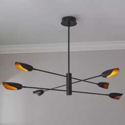 1950'smid Century 6 Light Celling Flush Mount Fixture Pendant Cosmic Duo Regolith Modern Brass Starscape Three-Tier Chandelier - thumbnail 1