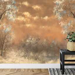 Winter Misty Morning Landscape Wallpaper Mural, Peel & Stick Art Print - thumbnail 3