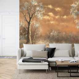 Winter Misty Morning Landscape Wallpaper Mural, Peel & Stick Art Print - thumbnail 2