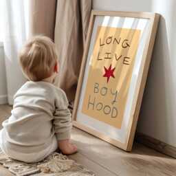 Long Live Boy Hood Print, Boy's Bedroom Illustration Wall Art, Kid's Room Eclectic Play Print Unframed - thumbnail 2