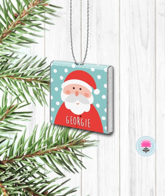 10 Personalised Father Christmas Santa Milk Chocolate Xmas Tree Decorations - image 1