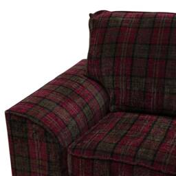 Luxe Dallas Two Seater Sofa Modern Minimalist Red Tartan Couch, British Made - thumbnail 3