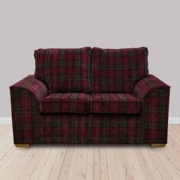 Luxe Dallas Two Seater Sofa Modern Minimalist Red Tartan Couch, British Made - thumbnail 2