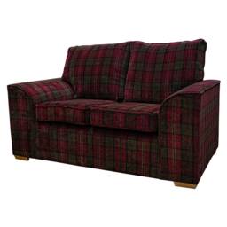 Luxe Dallas Two Seater Sofa Modern Minimalist Red Tartan Couch, British Made