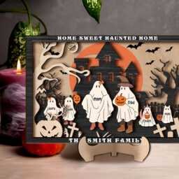 Personalized Halloween Desk Place, Haunted House Sign, Rustic Fall Door Ghost Wood Nightmare Decor, Season Wall Decor - thumbnail 3