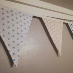Star Fabric Bunting - Coloured Stars On A White Background 2 Or 3 Metres. Choice Of Colour Combination - thumbnail 3
