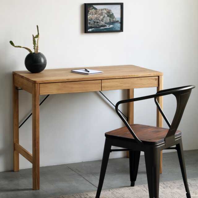 Computer Desk Ulm Without Container Wooden Oak Mid Century Narrow Writing - image 1
