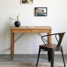 Computer Desk Ulm Without Container Wooden Oak Mid Century Narrow Writing - thumbnail 3