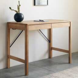 Computer Desk Ulm Without Container Wooden Oak Mid Century Narrow Writing - thumbnail 4