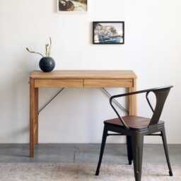 Computer Desk Ulm Without Container Wooden Oak Mid Century Narrow Writing - thumbnail 2