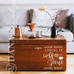 Coffee & Jesus Vinyl Wall Decal - Farmhouse Kitchen Decor - thumbnail 3