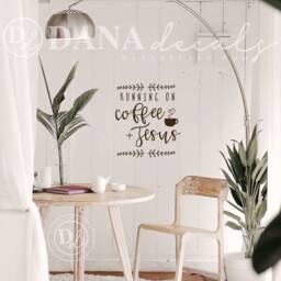 Coffee & Jesus Vinyl Wall Decal - Farmhouse Kitchen Decor - thumbnail 2