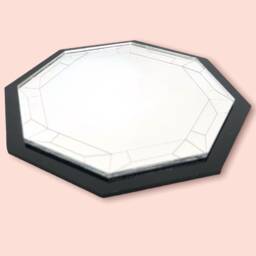 Octagon Shaped Mirrors With A Colour Frame Of Your Choice & Hooks, Bespoke Shapes Made - thumbnail 3