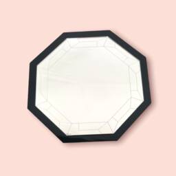 Octagon Shaped Mirrors With A Colour Frame Of Your Choice & Hooks, Bespoke Shapes Made - thumbnail 2