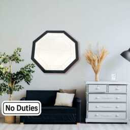 Octagon Shaped Mirrors With A Colour Frame Of Your Choice & Hooks, Bespoke Shapes Made - thumbnail 1