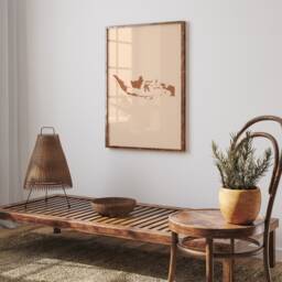 Indonesia Map Boho Wall Art Print Mid Century Travel Poster - thumbnail 2