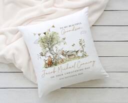 Personalised Christening Gift, Baptism Keepsake Cushion For Boys, Naming Day Gift Son, Grandson, Godson, Nephew - thumbnail 1