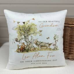 Personalised Christening Gift, Baptism Keepsake Cushion For Boys, Naming Day Gift Son, Grandson, Godson, Nephew - thumbnail 2