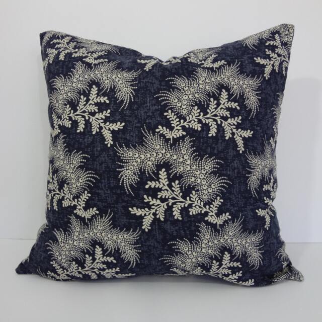 Navy Blue Floral Pillow Cover Covington Fabrics, 16 X Throw Cushion - image 1