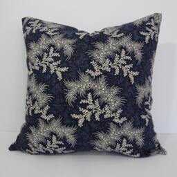 Navy Blue Floral Pillow Cover Covington Fabrics, 16 X Throw Cushion - thumbnail 1