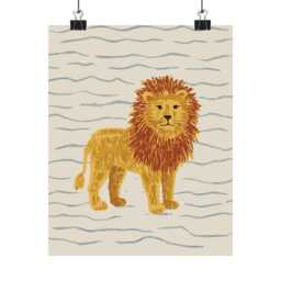 Lion Nursery Art Cute Animal Kids Print Toddler Bedroom Decor Wildlife Illustration Playroom Wall Soft Safari Style Artwork - 54 - thumbnail 3