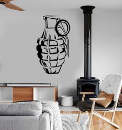 Wall Vinyl Decal Grenade Military Force War Soldier Mural Sticker 1685Dz - thumbnail 1