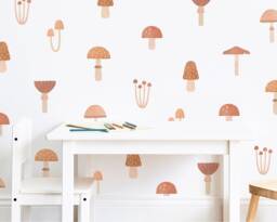 Mushroom Wall Decals - Removable, Reusable Stickers Woodland Nursery Decor, Kids Room Art - thumbnail 1