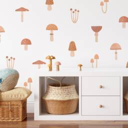 Mushroom Wall Decals - Removable, Reusable Stickers Woodland Nursery Decor, Kids Room Art - thumbnail 4