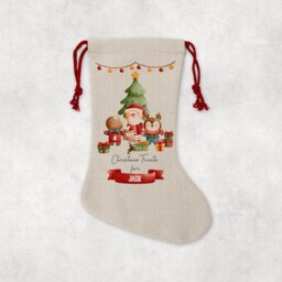 Personalised Christmas Stocking, Santa Sack, Girl's Boys Eve Present Bag, Father Christmas - thumbnail 3