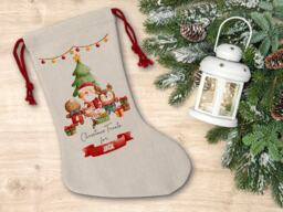 Personalised Christmas Stocking, Santa Sack, Girl's Boys Eve Present Bag, Father Christmas - thumbnail 1