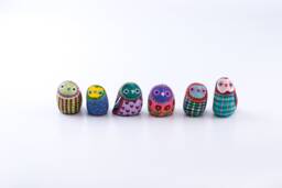 Customizable Polymer Clay Owl Figurine Colorful Barn Totem - thumbnail 1