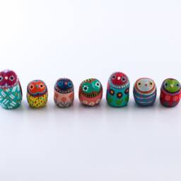Customizable Polymer Clay Owl Figurine Colorful Barn Totem - thumbnail 2