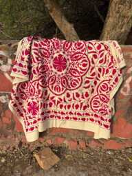 Boho Suzani Quilt Handmade Embroidered Bedding - Colorful Floral Bed Cover