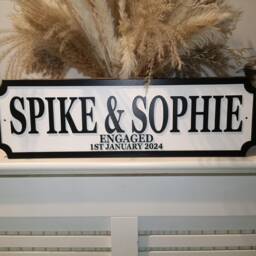 Couples Sign - Street 3D Look Personalised Wall Mount Mdf Home Decor Gift Birthday Wedding Engaged Christmas Est Date - thumbnail 4