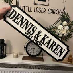 Couples Sign - Street 3D Look Personalised Wall Mount Mdf Home Decor Gift Birthday Wedding Engaged Christmas Est Date - thumbnail 2