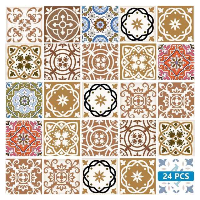 Kitchen Design Diy 24 Tile Stickers Mexican Talavera Style Splashback Mixed Wall Decals Bathroom Stair Sb13 - image 1