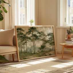 Pine Forest Poster, Woodland Path Print, Nature Wall Art, Paper - thumbnail 4