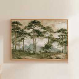 Pine Forest Poster, Woodland Path Print, Nature Wall Art, Paper - thumbnail 1
