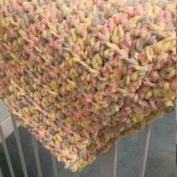 Crochet Throw Blanket, Decorative Throw, Lapghan, Chunky Soft Baby Peach Lap - thumbnail 4