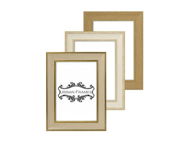 Shabby Chic Scoop Photo Frame For Wall Or Table Top Cornwall Range Oak/Natural /Cream Gold Edge /Oak Edge Poster A1/A2/A3/A4/A5 - image 1