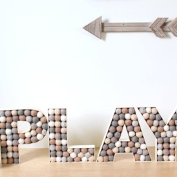 Felt Ball Alphabet Letters Play, Nursery Decor, Balls, Kids Bedroom, Filled Letter, Pom Playroom, Wall Decoration - thumbnail 2