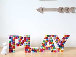 Felt Ball Alphabet Letters Play, Nursery Decor, Balls, Kids Bedroom, Filled Letter, Pom Playroom, Wall Decoration