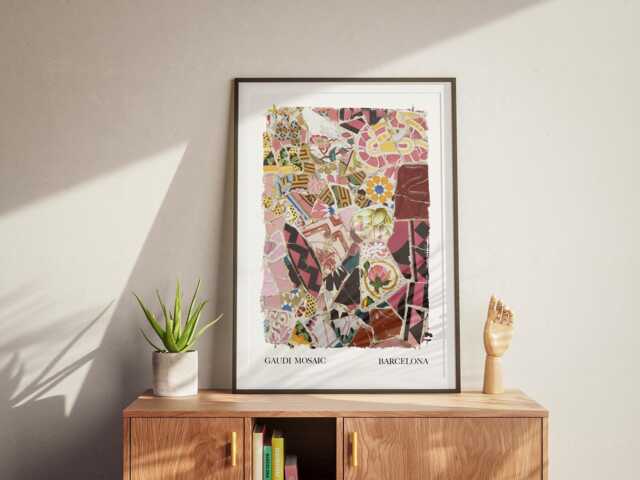 Antonio Gaudi Tiles Art Print Spanish Ceramic Pattern Wall Decor - image 1