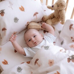 Forest Patterned Organic Cotton Duvet Cover Set, Personalized Baby Crib Bedding, Twin Size - Toddler Unique Gifts - thumbnail 2