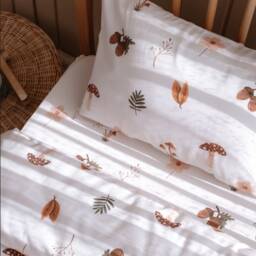 Forest Patterned Organic Cotton Duvet Cover Set, Personalized Baby Crib Bedding, Twin Size - Toddler Unique Gifts - thumbnail 4